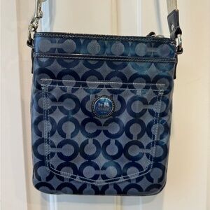 Coach Cross Body Authentic Hand Bag 432 navy blue